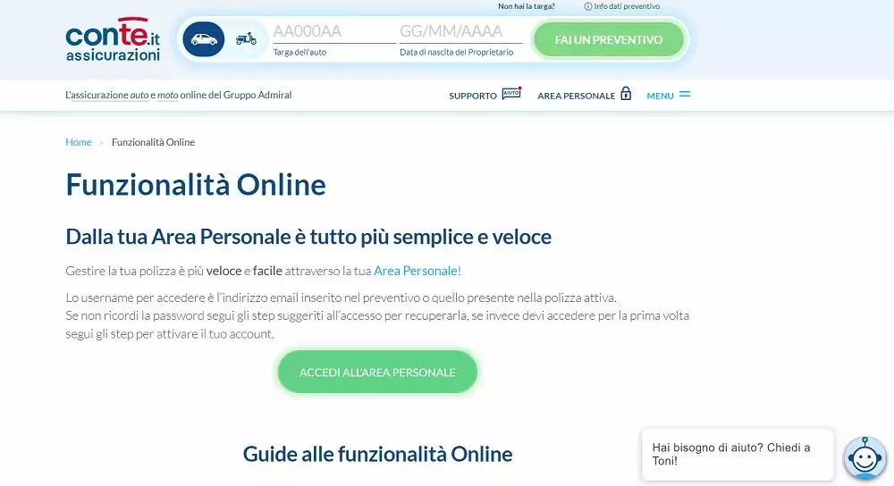 conte assicurazione numero verde
