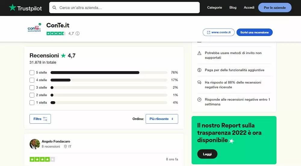 conte assicurazione recensioni