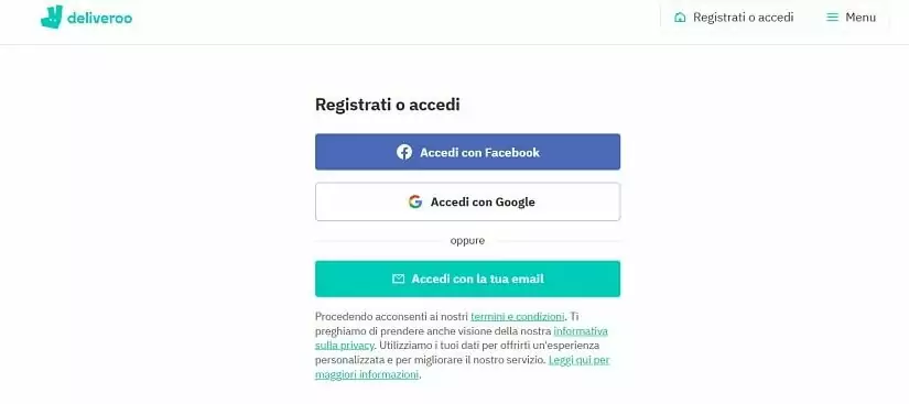 assistenza deliveroo 
