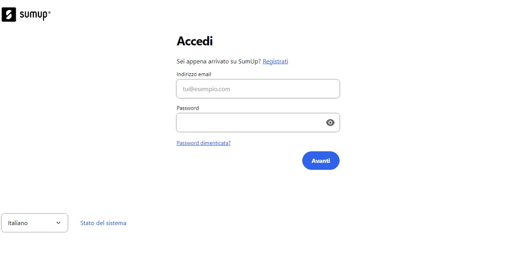 sumup accedi