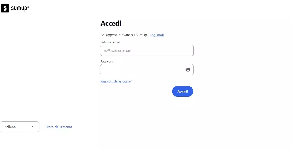 sumup accedi 