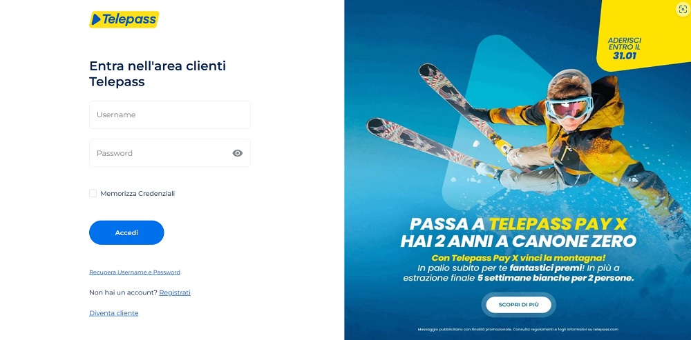 telepass accedi 
