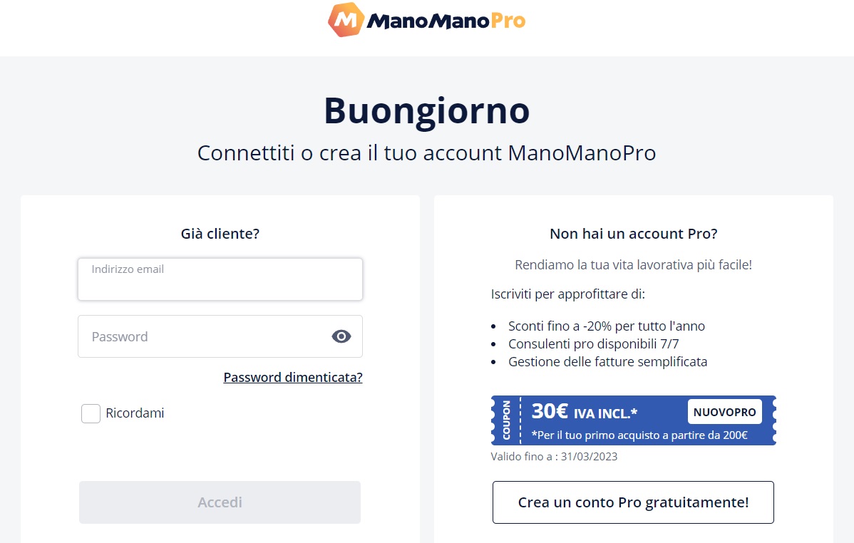 manomano area clienti