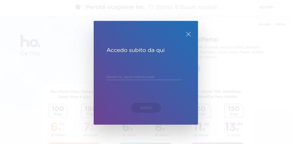 servizio clienti ho mobile