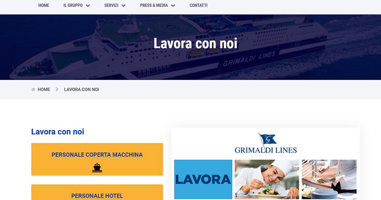 grimaldi lines contatti lavoro