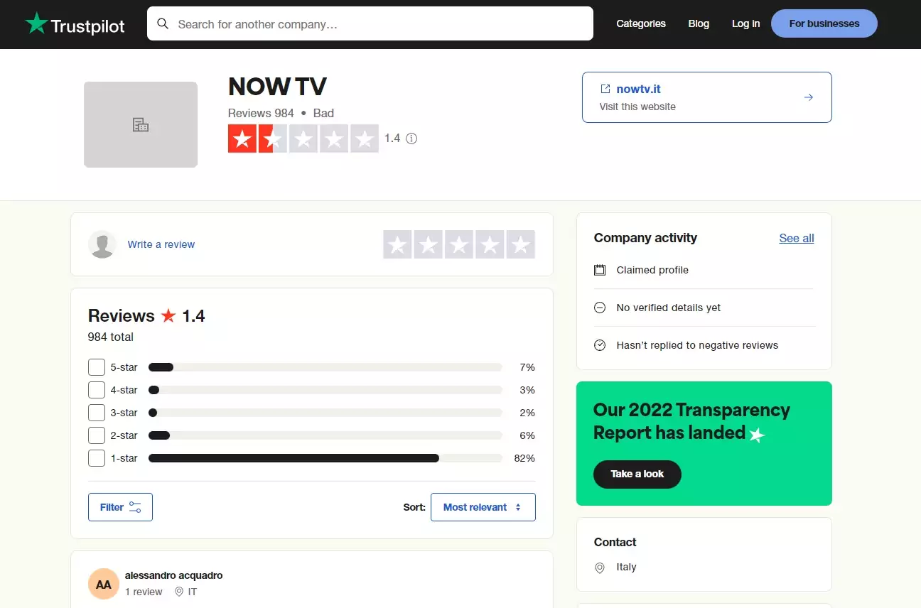 now tv recensioni