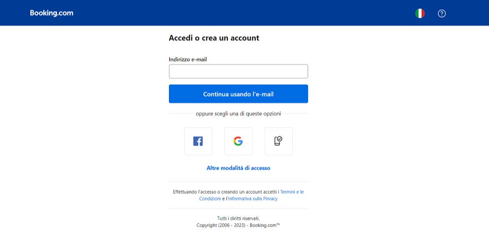 booking contatti