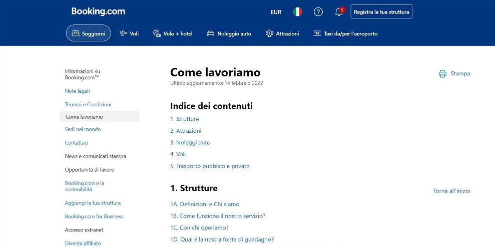assistenza booking