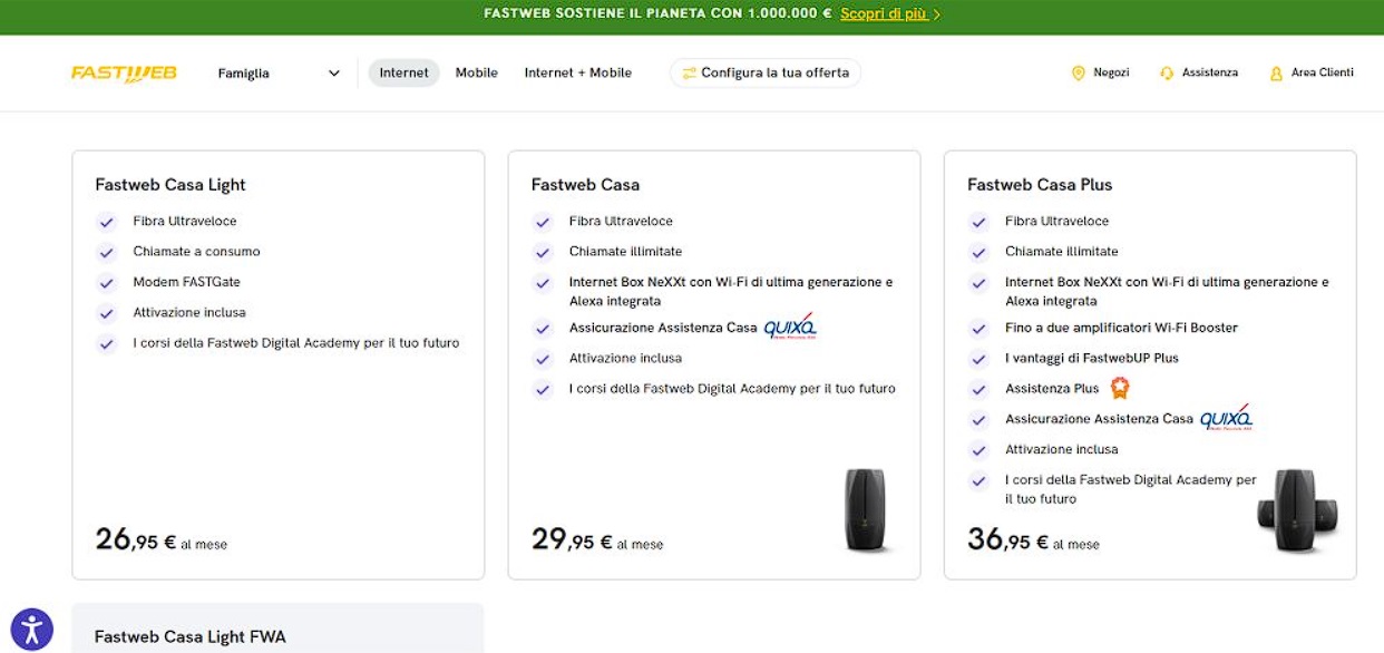 fastweb servizio clienti