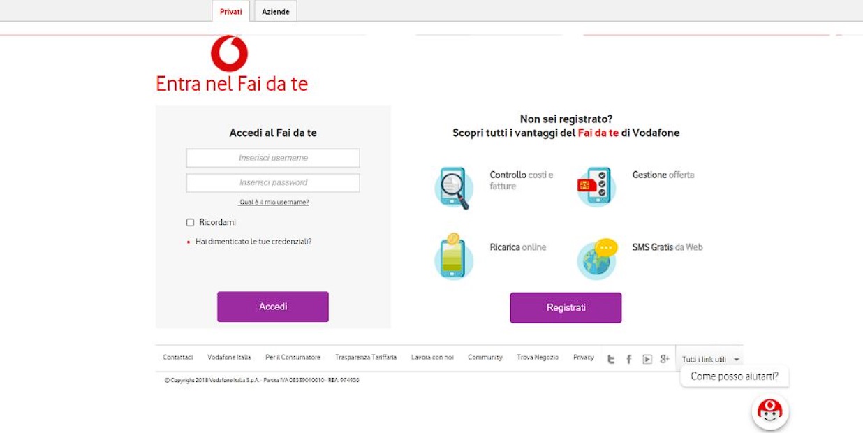 assistenza vodafone